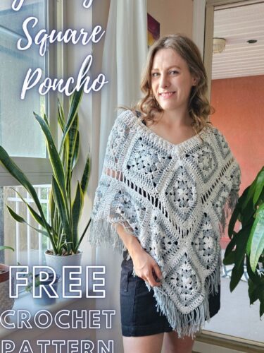 Granny Square Poncho – Free Crochet Pattern