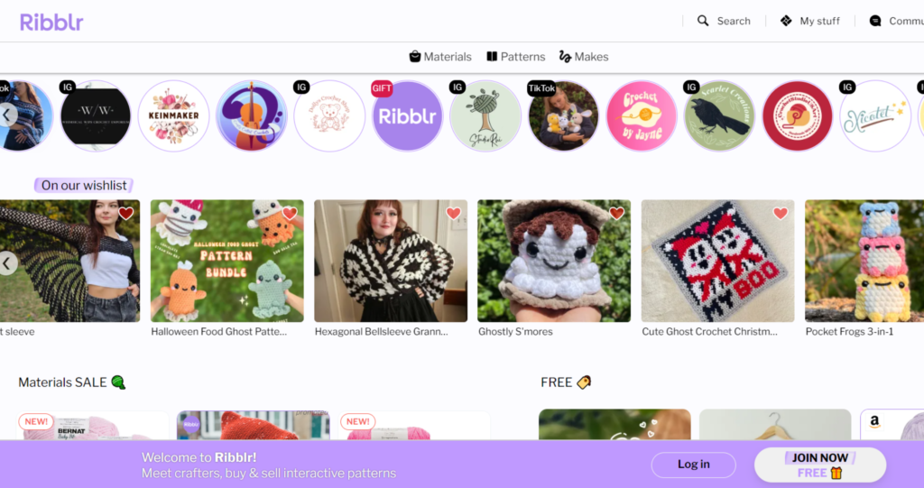 ribblr crochet patterns website