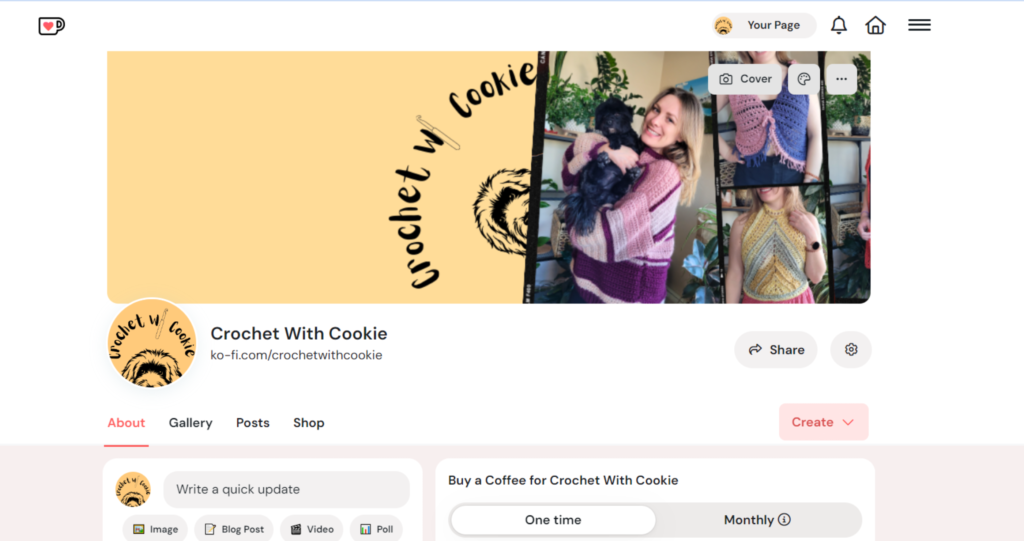 Crochet With cookie kofi site